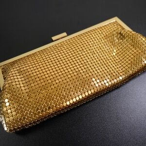 La Regale Vintage Gold Sequin Metal Clutch Very Sparkly